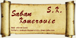 Šaban Komerović vizit kartica